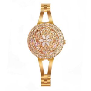 Women's Luxury Watches Fashion Dress Pocket Wrist Watch Women Gold Flower Women Wristwatch Ladies Clock Montres Femme 210527