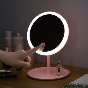 Wholesale touch vanity mirror for sale - Group buy Mirrors LED Makeup Mirror With Light Touch Screen Desktop USB Chargeable Vanity Portable Rechargeable Beauty Tools