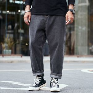 Big Clothing Men's Jeans Simple Casual Loose Harlan Pants For Fat Guy Size 28-48 Hong Kong Style Solid Old Daddy Trousers