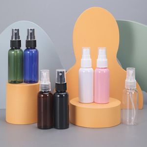 Garrafas de armazenamento frascos 10 pçs / lote portátil seleção multi-cor plástica de plástico frasco de spray de pet atomizer recarregável liquido desinfectante