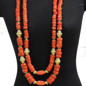 Wholesale nigerian traditional necklace resale online - Earrings Necklace Dudo Inches Coral Beads For Nigerian Men Bridal Jewellery Set Wedding Long Traditional Weddding