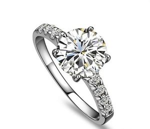Solid 18K 750 White Gold Four Prongs Test Positive 1Ct Moissanite Wedding Ring Perfectly Design Durable Quality Jewelry