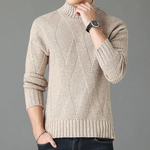 New Men Solid Color Casual Sweaters Autumn Winter Cotton Warm Sweater Male Turtleneck Slim Fit Brand Knitted Pullovers Top Coat
