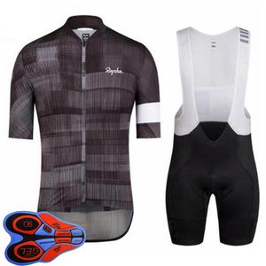 Mens Rapha Team Cykling Jersey Bib Shorts Set Racing Cykel Kläder Maillot Ciclismo Sommar Snabb Torr MTB Bike Kläder Sportkläder Y21041030