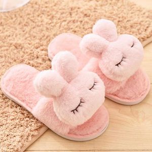 Winter Fashion Kids Home Slippers Plush Warm Shoes Girls Slip on Children Flip Flops Indoor Non-slip Parent-child xx659 210712