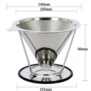 Durable 304 stainless steel coffee water filter portable coffee filter screen coffee maker parts funnel filters 95mm Height EE 2.15