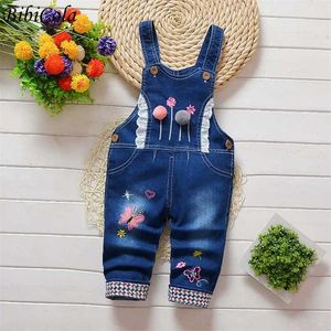 BibiCola Frühling Herbst Baby Overalls Jeans Kleidung geborene Kinder Denim Overalls Overalls für Kleinkind/Kleinkind Mädchen Latzhose 211028