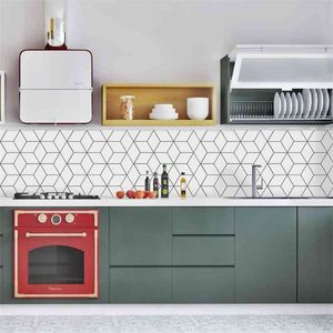 Funlife Tile Sticker Kitchen Backsplash Wall Sticker Self Adhesive Mosaic Tiles Bathroom Waterproof DIY Nordic Modern Home Decor 210705