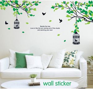 木の枝の鳥の巣の取り外し可能な壁のステッカーヘッドの家の装飾210420のロマンチックなテレビソファー
