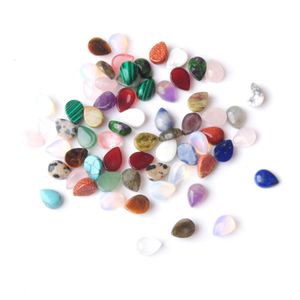 Wojiaer Small Natural Gemstone Crystal Cabochon Teardrop Clear Cab P￤rlor Inget h￥l f￶r smycken som g￶r DIY -pendelling BZ909