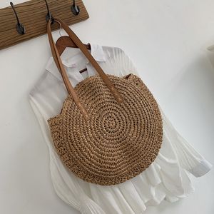 HBP Non-Brand Bag One shoulder beach hand woven paper rope hollow circular straw 1 sport.0018 7TQA