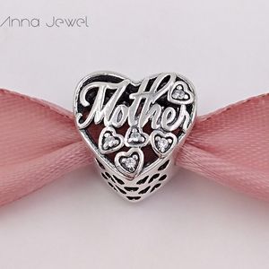 Charms Do Dokonywania Biżuterii Zestawy Matka Son Bond Pandora 925 Sterling Silver Początkowy Bransoletki Kobiety Miłość Bransoletka Łańcuch Koraliki Wisiorek Heart Mom Naszyjnik Prezent 792109CZ