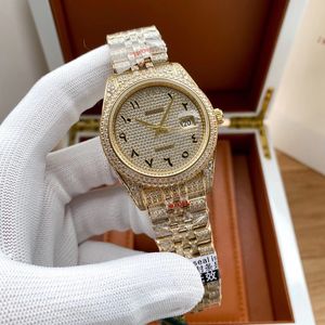 Diamond Motre Be Luxe Crystal Watchs Mens Watches 41mm Importerade 3255 Mekanisk rörelse Guldpläterad Watch Wristwatches 862978
