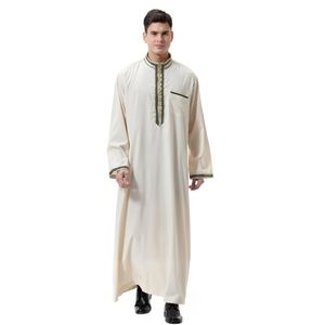 Ethnic Clothing Muslim Arab Abaya Dubai Dress Solid Arabic Long Robes For Men Saudi Arabia Jubba Thobe Kaftan Middle East Islamic Clothes