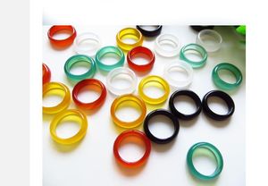 Natuurlijke handgemaakte multi gepigmenteerde cirkel chalcedony ring n111