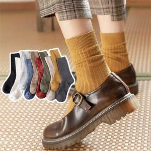 10 Pairs/set Cotton Women Socks Solid Colors Black White Yellow Blue Spring Summer Autumn Thin Breathable Harajuku Crew Style 211221