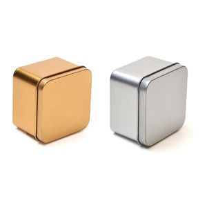 Små metall tenn guld silver packning lådor kvadrat form party present bröllop candy container case