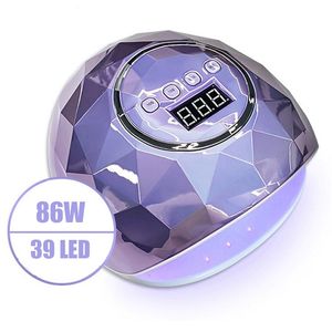 86W UV LED lâmpada secador de unhas para unhas manicure com 39 pcs LEDs de secagem rápida lâmpada de secagem lâmpada de cura para todos os gel polonês 220121
