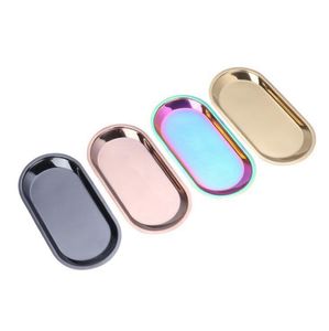 Colorful Smoking Stainless Steel Dry Herb Tobacco Spice Miller Grinder Preroll Roller Rolling Cigarette Holder Cigars Tray Display Plate High Quality DHL Free