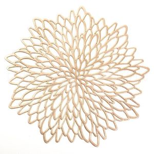 Mats & Pads Pvc Placemat 38 Cm Table Mat 4/6/8 Pieces Golden Silver Washable Wedding Party Bag Flower Design Decoration