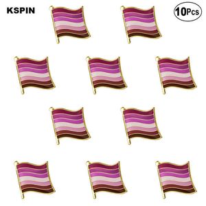 LGBT Rainbow Homoseksualna szminka Szminka Kiss Lesbian Pride Flag Pink Pride Lapel Pin Flaga Odznaka Broszka Pins Odznaki 10szt