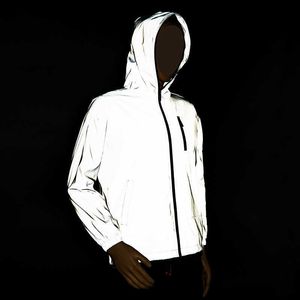 Rollsrari New Full Reflective Jacket Men / Women Harajuku Windbreaker Jackets Hooded Hip-hop Streetwear Night Shiny Coats 122 X0621