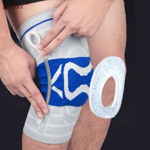 Erkek Spor Salonu Sporları Diz Destek Silikon Knepad Bahar Brace Strap Patella Medial Protector Meniscus Koruma Dirsek Pedleri