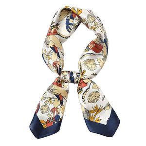 Stampa di design Sciarpa di seta da donna Fascia quadrata Little Luxury Hijab femminile Bandane Foulard Nastro per capelli Office Lady Fazzoletto