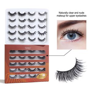 Makeup 10 Pairs Mix Style Faux 3D Mink Rzęsy Fałszywe Rzęsy Naturalne Grube Długie Eye Kit