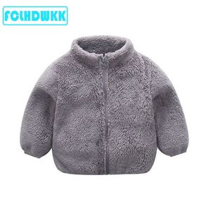 2020 primavera nuovi ragazzi e ragazze giacca di cotone per bambini bambini cappotto peluche bambino bambino vestiti caldi inverno 18M-5T Anno abbigliamento H0910