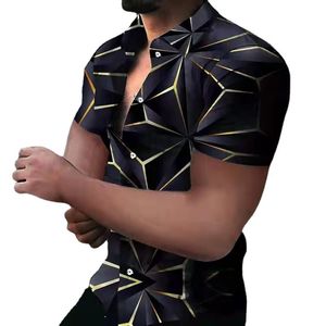 工場の男性カジュアルシャツ半袖ケミズスリムチュニックブラウスグラデーション幾何学模様の模様のブラウス