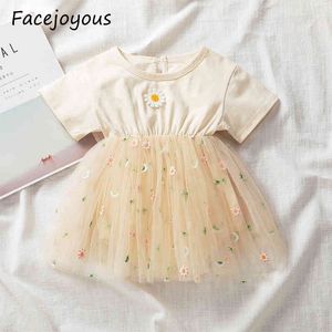 Детская летняя одежда детская девочка боди с коротким рукавом комбинезон детское платье прекрасный цветок принт девочка одежда 210413