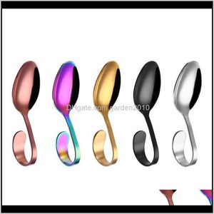 Spoons Stainless Steel Creative Curved Handle Bent Spoon For Buffet Dessert Salad Kitchen Tableware Wholesale Wb755 Kvzdp Cytec