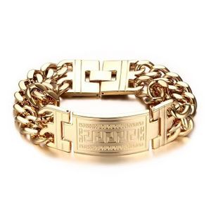 Nuovi braccialetti in acciaio inossidabile con ciondoli placcati color oro Braccialetti per gioielli da uomo Braccialetti a catena a maglie maschili