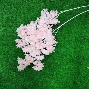 nuova simulazione Prugna Fiori di ciliegio Fiori di seta artificiale Sakura Rami di albero Tavolo di casa Soggiorno Decorazione di nozze EWF4978