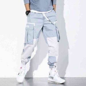 HOUZHOU Black Cargo Pants for Men Joggers Sweatpants Men's Cargo Trousers Male White Korean Techwear Steetwear Hip Hop Ribbons G220224