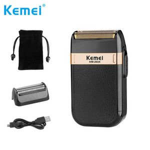 Kemei Electric Shaver for Men Twin Blade Waterproof Reciprocating Cordless Razor USB Rechargeable Shaving Machine Barber Trimmer P0822