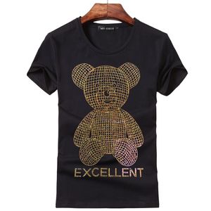 Herren T-Shirts Diamant Männer T-shirt Kawaii Kleidung Teddybär Herren T Shirts Kurzarm Casual Baumwolle Reisen Tops Plus 5XL T034