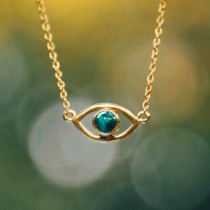 Frauen Evil Eye Schmuck Türkise Stein Mode Klassische Auge Halskette Geschenk für Mädchen 2021