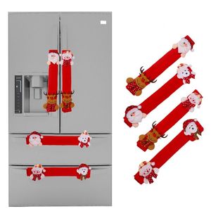 4 PCS冷蔵庫ハンドルカバークリスマス電子レンジのオーブン食器洗い機のドアのハンドルカバー黄麻布の冷蔵庫WY1423