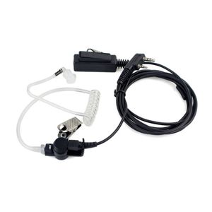 2-Wire Surveillance Acoustic Tube Headset Earpiece PTT MIC för Baofeng UV5R BF-888S Radio TK-2100 TK-2107 TK-2173 TK-2206 Walkie Talkie