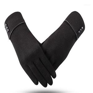 Ms Winter Three Button Is Not Velvet Pure Color Ride Bike With Touch Screen Saver Warm Gloves ST-0031