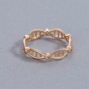 Lutaku Crystal Infinity DNA Ringar För Kvinnor Bröllop Band Biologi Vetenskap Ringar Kemi Molecule Encircle Ringar Män Smycken G1125