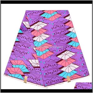 Clothing Apparel Drop Delivery 2021 National Style Polyester Prints Ankara Binta Real Wax High Quali Ty 6 Yards African Fabric For Party Dres