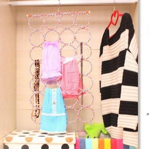 Nya Hangers Racks Foldbar Hangerhållare Space Saving Garderob Closet Organizer för strumpor Tie Scarf Belt Shawl EWD7754