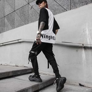 2020 nuovi nastri cargo hip hop streetwear pantaloni da uomo abbigliamento fitness pantaloni da uomo pantaloni casual complessivi trasporto di goccia LBZ65 X0723