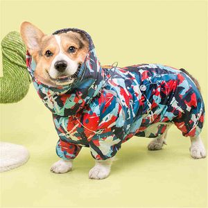 Welsh Corgi Dog Raincoat Jumpsuit Pet Clothing Waterproof Dog Clothes Golden Retriever Rain Jacket Costume Pet Outfit Rainwear 211106