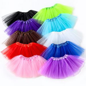 Multi-color Cute Children's Princess Dress Other Home Textile Three-layer Three-piece Mesh Skirt Top Candy Color Ballet Skirts Soft Comfortable WH0017