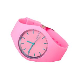 Женские часы модные ультратонкие наручные часы мужские с кремовым силиконовым браслетом