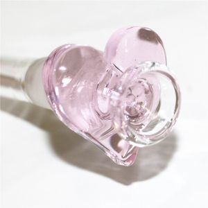 14 mm hjärtform rosa färgglasskålar vattenpipa vattenrör glas rökskål för bong dab riggar